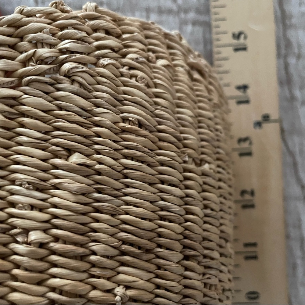 S. African Handmade Straw Genuine Leather Camel Large Tote Bag NWOT New! - Picture 9 of 11